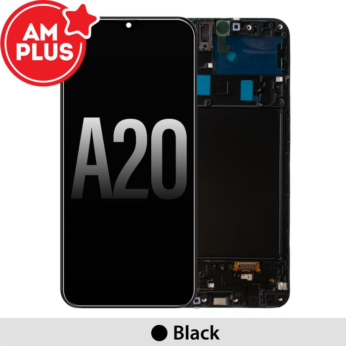 Samsung Galaxy A20 A205F AMPLUS OLED Screen Replacement Digitizer with Frame - Black