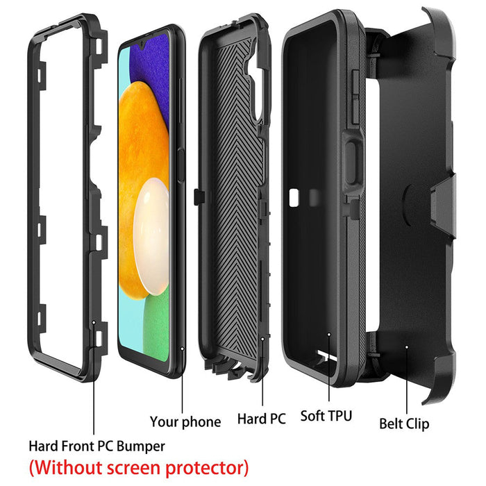 Shockproof Robot Armor Hard Plastic Case with Belt Clip for Samsung Galaxy A25 5G