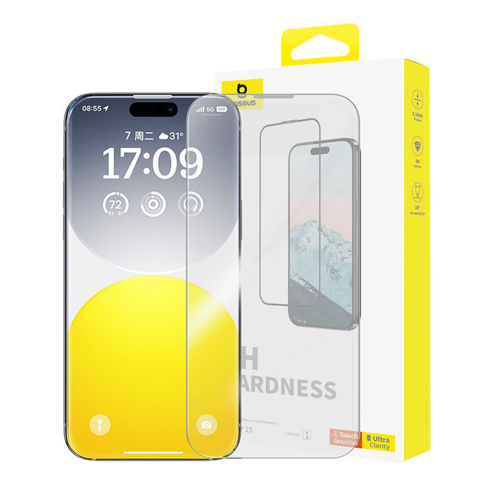 Baseus Diamond Series Full-Coverage HD Tempered Glass Screen Protector for iPhone 15