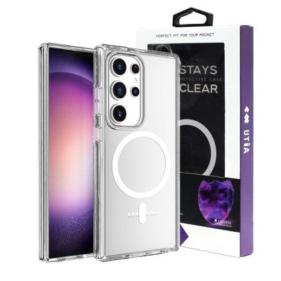 UTIA Shockproof Transparent Magsafe Cover Case for Samsung Galaxy S24 Ultra-Transparent