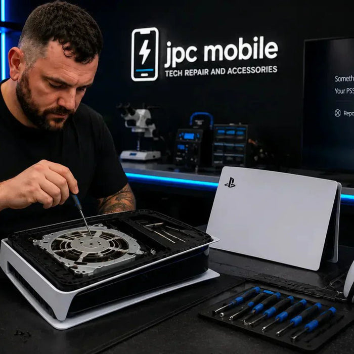 Technician diagnosing a PlayStation 5 that keeps crashing and freezing during gameplay