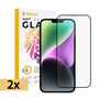 Kinglas 2 Packs 2.5D Full Coverage Silk Printing Black Edge Tempered Glass Screen Protector For iPhone 13 Pro Max / 14 Plus