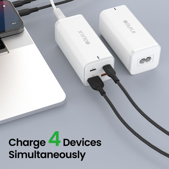 iQuick 100W 2*USB-A 2*USB-C 4-Port Charger Power Strip-White