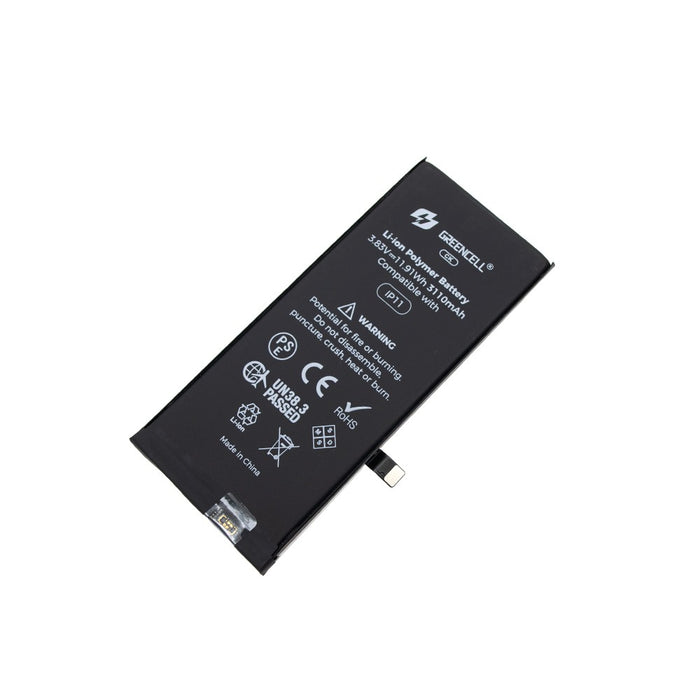 Greencell (3110mAh) iPhone 11 CRACK Battery with Adhesive Strips (No Need Soldering & No Need Tag-on)