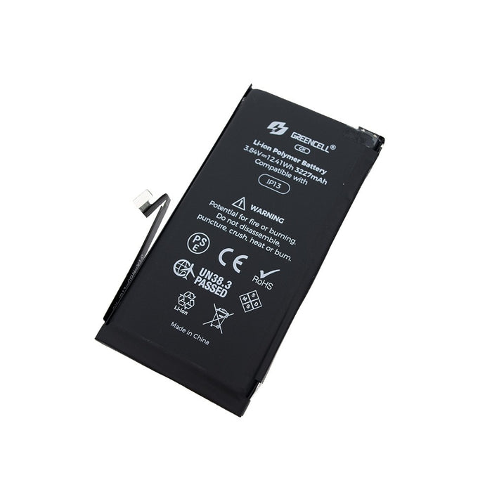 Greencell (3227mAh) iPhone 13 CRACK Battery with Adhesive Strips (No Need Soldering & No Need Tag-on)