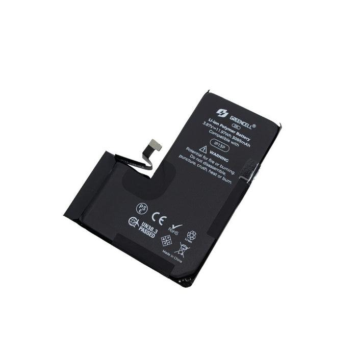 Greencell (3095mAh) iPhone 13 Pro CRACK Battery with Adhesive Strips (No Need Soldering & No Need Tag-on)