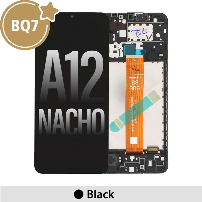 BQ7 Samsung Galaxy A12s A127F LCD Screen Replacement Digitizer with Frame-Black (As the same as service pack, but not from official Samsung)