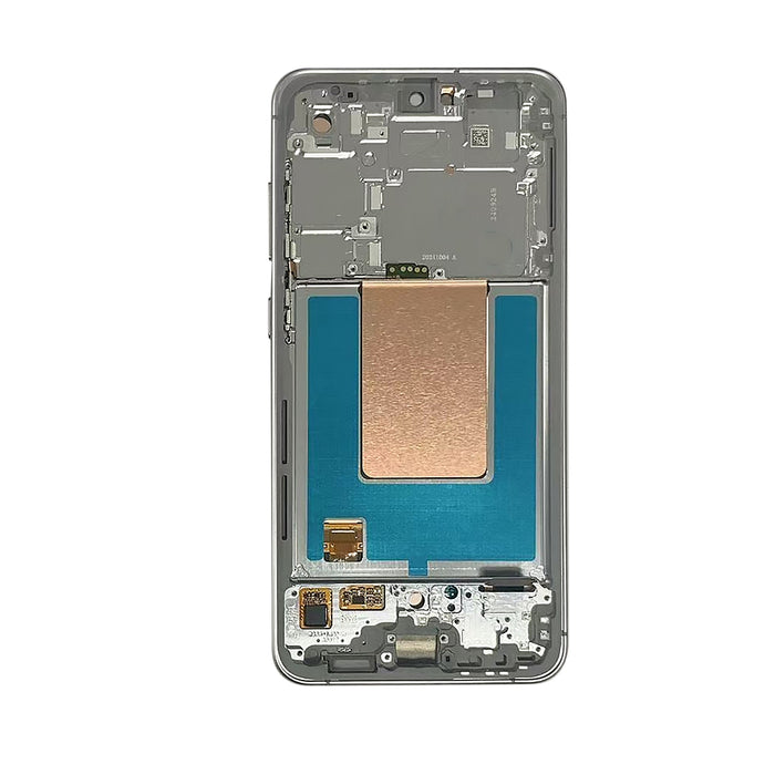 ASSEMBLED OLED Screen Replacement with Frame for Samsung Galaxy S24 FE S721B -Gray (SERVICE PACK SCREEN BUT REFURBISH FRAME ASSEMBLED BY CRAZY)