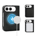 Hanman detachable magnetic flip wallet case for iPhone Duo, black