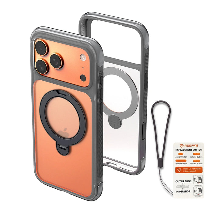 iPhone 18 Pro / 17 Pro REDEFYNE Air Bumper Drop Protection Shockproof Soft Touch Rotating Stand Case Cover