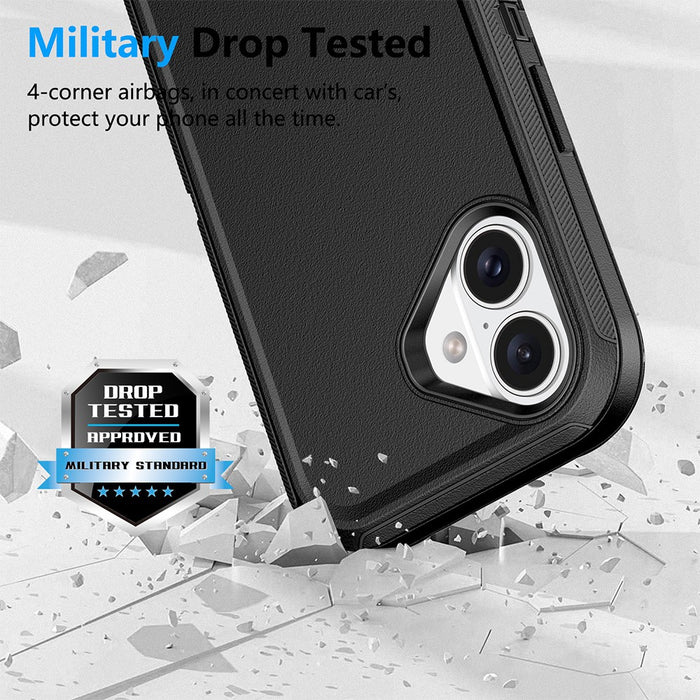 Shockproof Robot Armor Hard Plastic Case with Belt Clip for iPhone 16 Plus