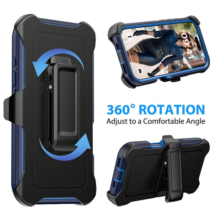 Shockproof Robot Armor Hard Plastic Case with Belt Clip for iPhone 16