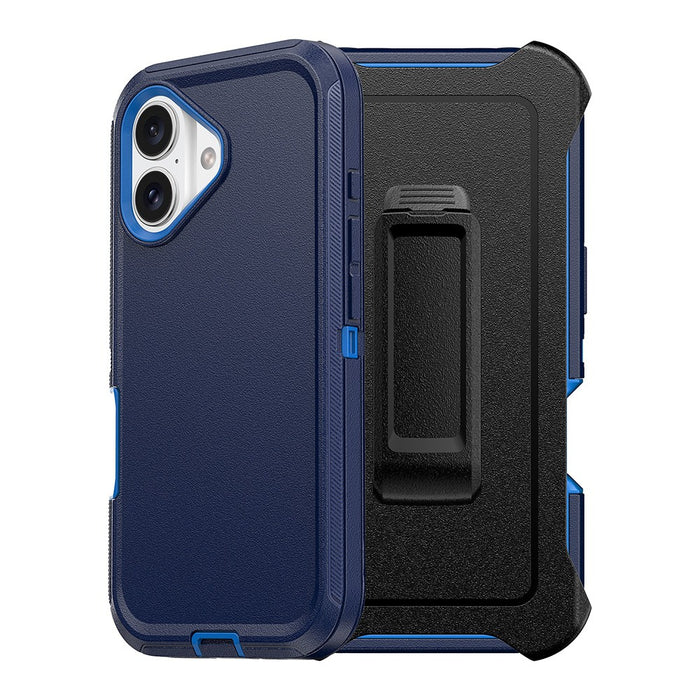 Shockproof Robot Armor Hard Plastic Case with Belt Clip for iPhone 16 Plus