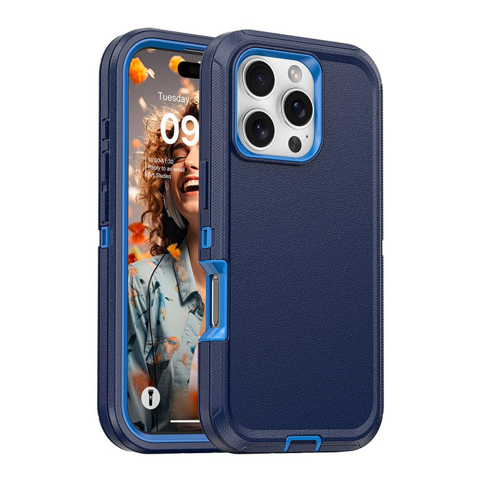 Shockproof Robot Armor Hard Plastic Case with Belt Clip for iPhone 16 Pro