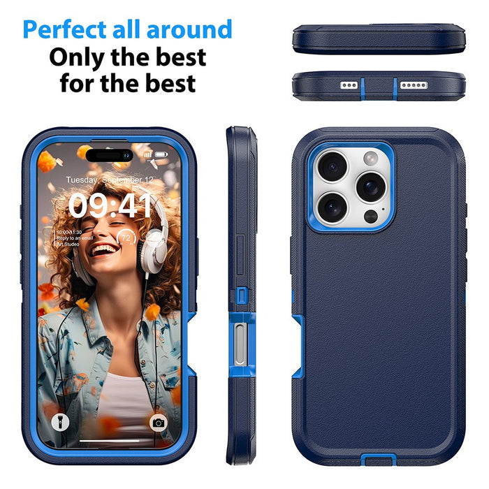 Shockproof Robot Armor Hard Plastic Case with Belt Clip for iPhone 16 Pro