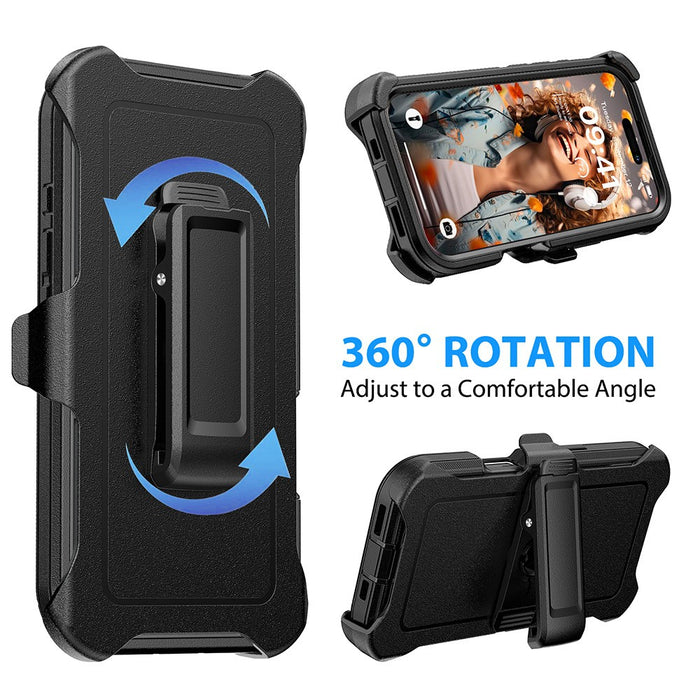 Shockproof Robot Armor Hard Plastic Case with Belt Clip for iPhone 16 Pro Max