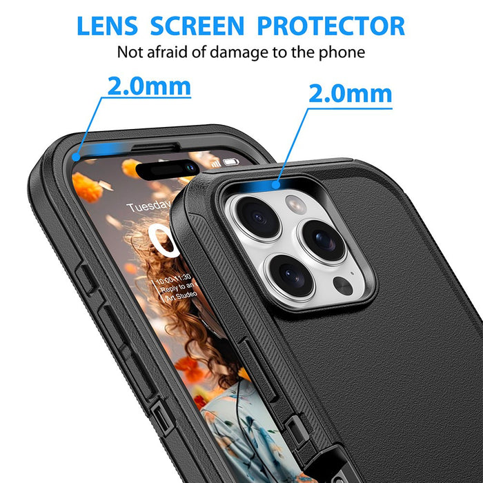 Shockproof Robot Armor Hard Plastic Case with Belt Clip for iPhone 16 Pro Max