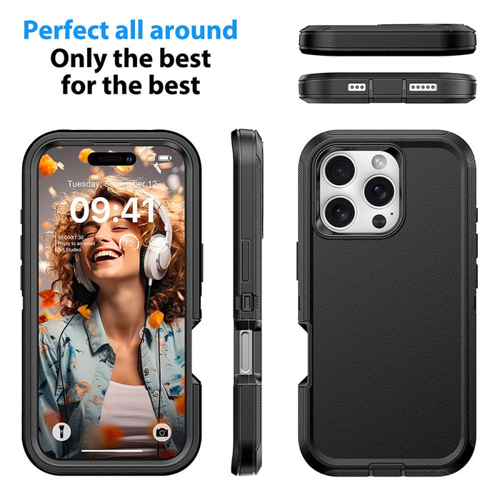 Shockproof Robot Armor Hard Plastic Case with Belt Clip for iPhone 16 Pro Max