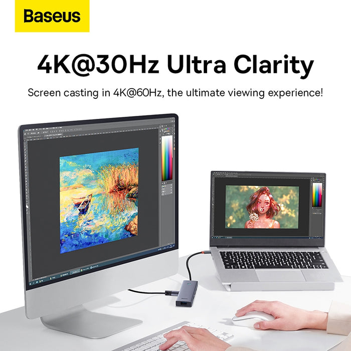 Baseus Flite Series 5-Port HUB Docking Station (Type-C to HDMI4K@30Hz*1+USB 3.0*4)