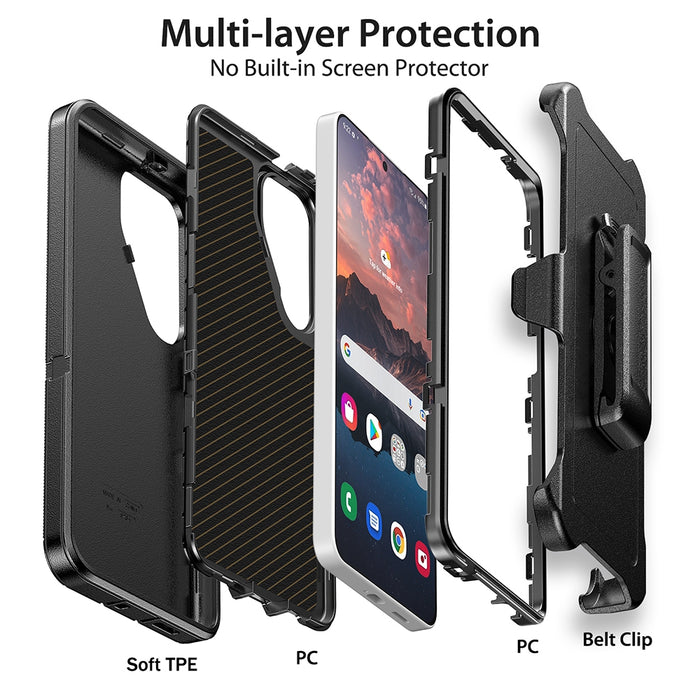 Shockproof Robot Armor Hard Plastic Case Cover with Belt Clip with Magnetic Ring for Samsung Galaxy S26 Ultra