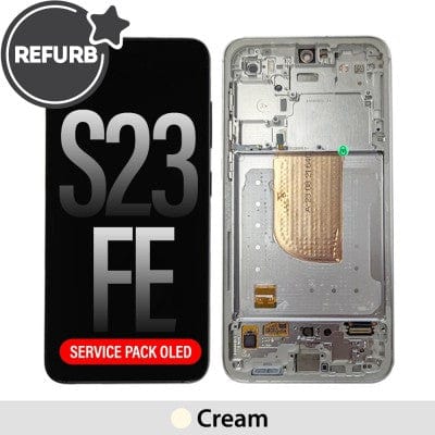 Samsung Galaxy S23 FE REFURB OLED Screen Replacement with Frame - Cream - JPC MOBILE ACCESSORIES