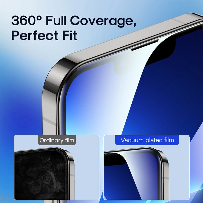 iPhone 15 Pro Kinglas 2 Packs 2.5D Full Coverage Silk Printing Black Edge Tempered Glass Screen Protector