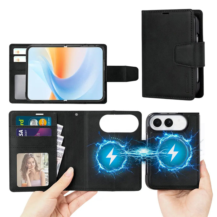 Detachable magnetic rear case and folio for iPhone Duo in black