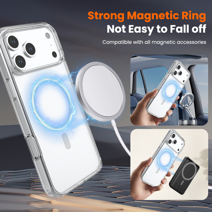 REDEFYNE Ice-transparent Anti-fall Case Cover With Magnetic Ring for iPhone 17 Pro Max / 18 Pro Max