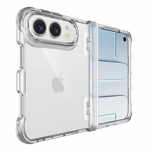 Transparent PC and TPU iPhone Duo case with the hinge cover visible