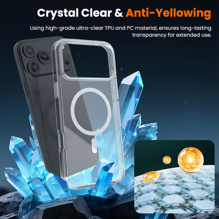 REDEFYNE Ice-transparent Anti-fall Case Cover With Magnetic Ring for iPhone 17 Pro Max / 18 Pro Max