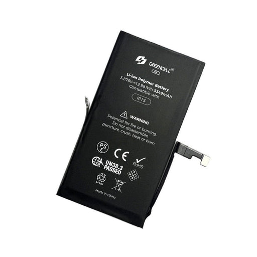 iPhone 15 Replacement Battery 3349mAh with Adhesive Strips - Greencell - JPC MOBILE ACCESSORIES