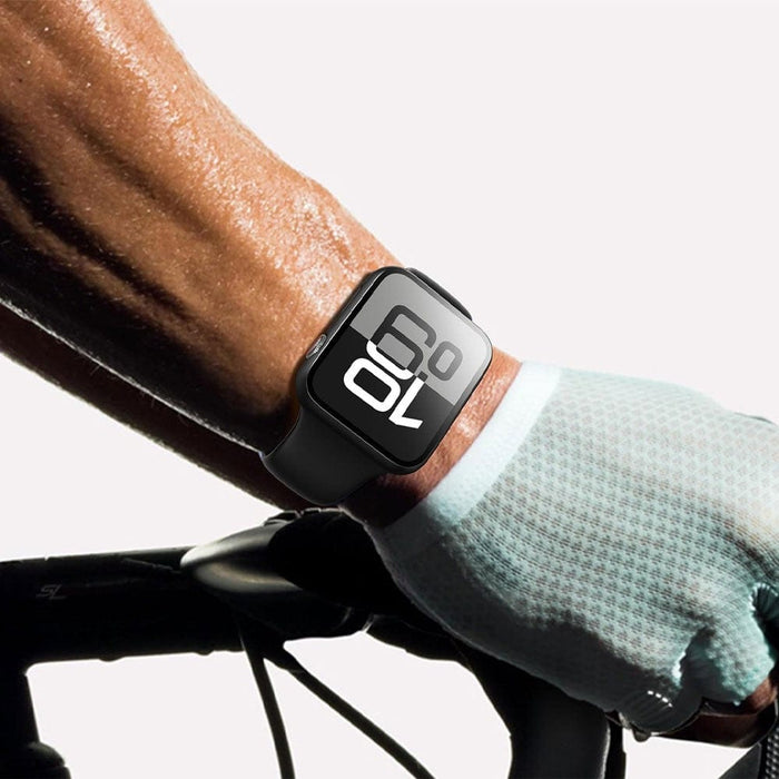 Easy installation of Re-Define hard PC case on Apple Watch Series 10 showing precise fit