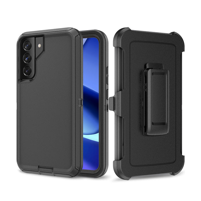 Black Adventurer Galaxy S23 Plus armor case and belt clip holster
