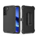 Black Adventurer Galaxy S23 Plus armor case and belt clip holster