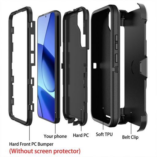 Adventurer Galaxy S23 Plus case PC bumper TPU shell and belt clip layers