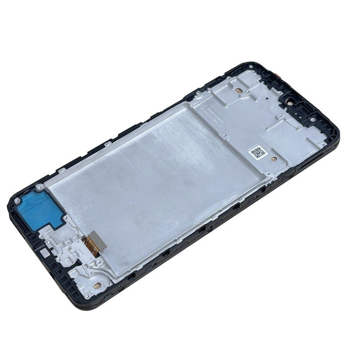 AMPLUS Samsung Galaxy A16 5G A166P frame assembly technical view showing OLED digitizer mounting points and professional installation components, Brisbane mobile repair parts