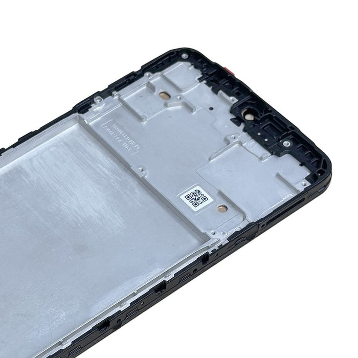 AMPLUS Samsung Galaxy A16 5G A166P frame assembly side angle view showing OLED digitizer installation area and professional repair component depth Brisbane Australia