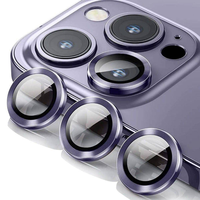 Anti-fingerprint iPhone 14 camera lens protector with side-only adhesive for optimal picture quality.