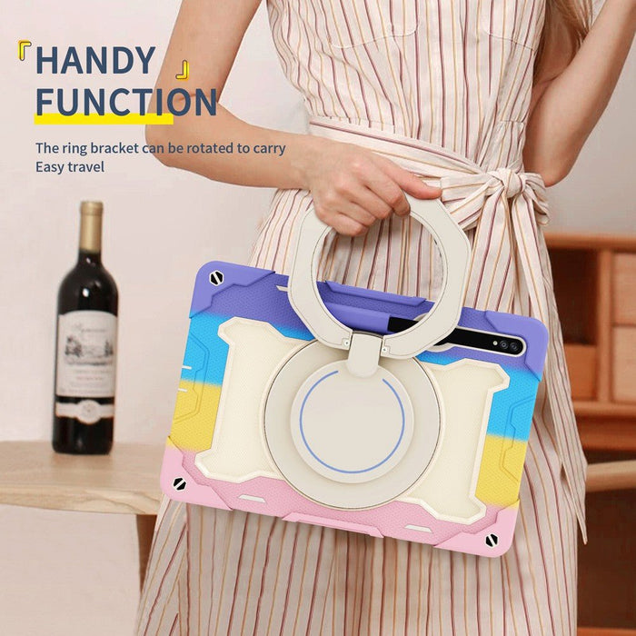 Armor Shockproof Handle Ring Rotation Case Cover for Samsung Galaxy Tab S7 T870 / S8 X700 / S9 X710 / S9 FE X510 / S10 FE X520 Armor Case JPC MOBILE ACCESSORIES