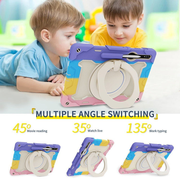 Armor Shockproof Handle Ring Rotation Case Cover for Samsung Galaxy Tab S8 Ultra X900 / S9 Ultra X910 / S10 Ultra X920 Silicone Case JPC MOBILE ACCESSORIES