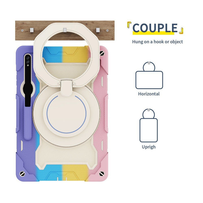 Armor Shockproof Handle Ring Rotation Case Cover for Samsung Galaxy Tab S8 Ultra X900 / S9 Ultra X910 / S10 Ultra X920 Silicone Case JPC MOBILE ACCESSORIES