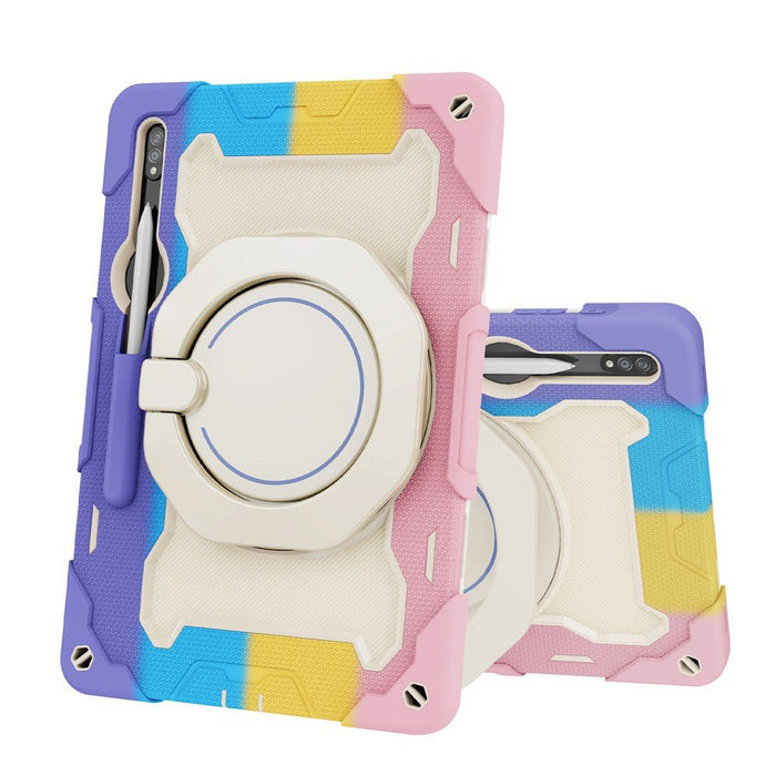 Armor Shockproof Handle Ring Rotation Case Cover for Samsung Galaxy Tab S9+ X810 / S9 FE+ X610 / S10+ X820 Silicone Case JPC MOBILE ACCESSORIES