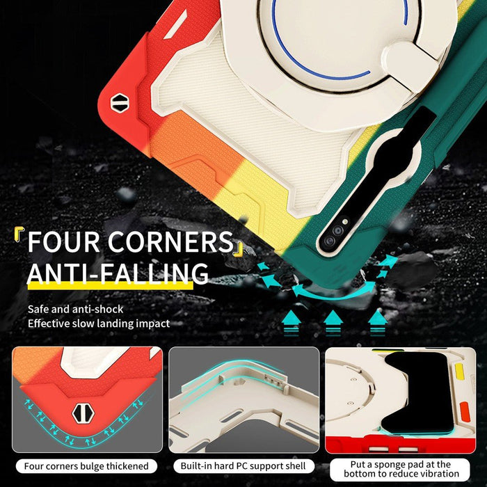 Armor Shockproof Handle Ring Rotation Case Cover for Samsung Galaxy Tab S9+ X810 / S9 FE+ X610 / S10+ X820 Silicone Case JPC MOBILE ACCESSORIES