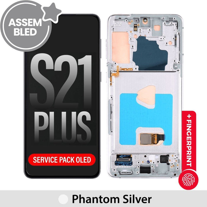 ASSEMBLED OLED Screen Replacement with Frame for Samsung Galaxy S21 Plus 5G G996 - Phantom Silver Screen Replacement JPC MOBILE ACCESSORIES