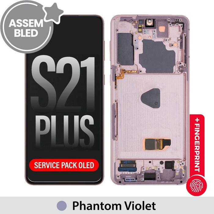 ASSEMBLED OLED Screen Replacement with Frame for Samsung Galaxy S21 Plus 5G G996-Phantom Violet Screen Replacement JPC MOBILE ACCESSORIES