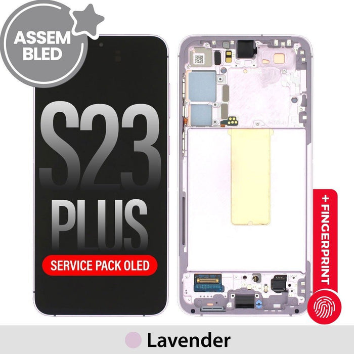 ASSEMBLED OLED Screen Replacement with Frame for Samsung Galaxy S23 Plus 5G S916B - Lavender Screen Replacement JPC MOBILE ACCESSORIES