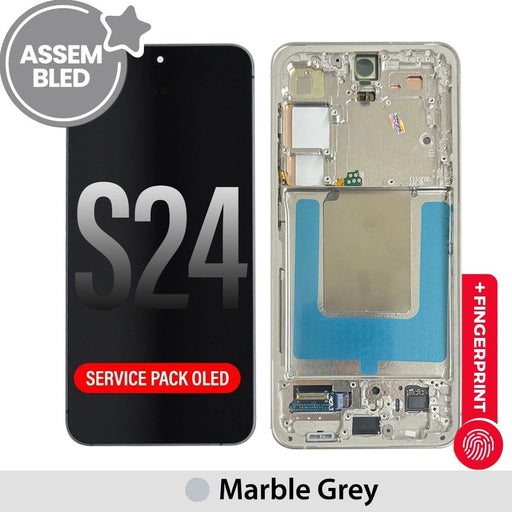 ASSEMBLED OLED Screen Replacement with Frame for Samsung Galaxy S24 S921B - Marble Grey (SERVICE PACK SCREEN BUT REFURBISH FRAME) (Copy) Screen Replacement JPC MOBILE ACCESSORIES
