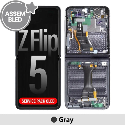 ASSEMBLED OLED Screen Replacement with Frame for Samsung Galaxy Z Flip5 5G F731B-Gray (SERVICE PACK SCREEN BUT REFURBISHED FRAME) Screen Replacement JPC MOBILE ACCESSORIES