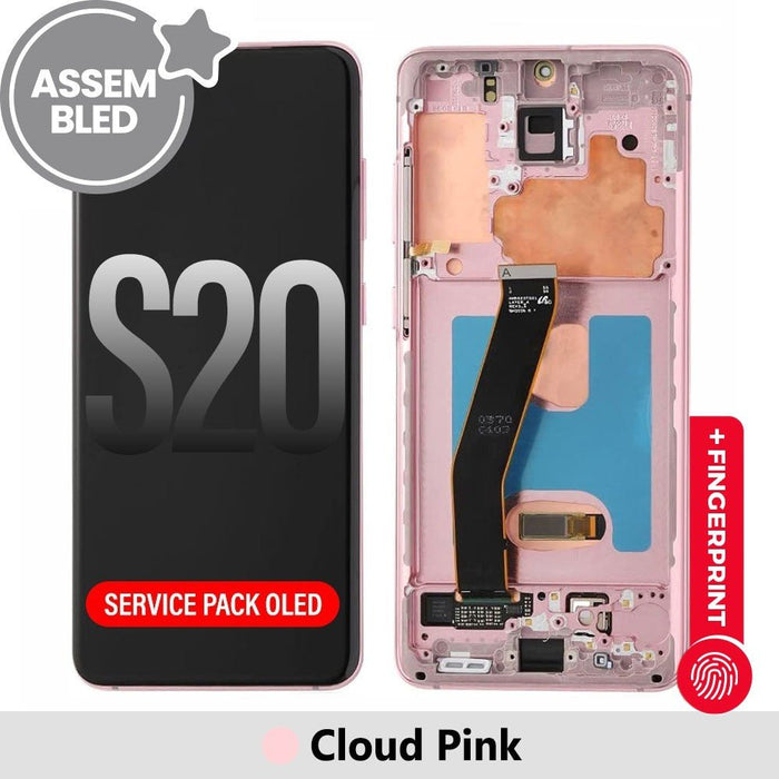 Assembled OLED Screen with Frame Samsung Galaxy S20 Cloud Pink Screen Replacement JPC MOBILE ACCESSORIES