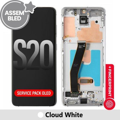 Assembled OLED Screen with Frame Samsung Galaxy S20 Cloud White Screen Replacement JPC MOBILE ACCESSORIES